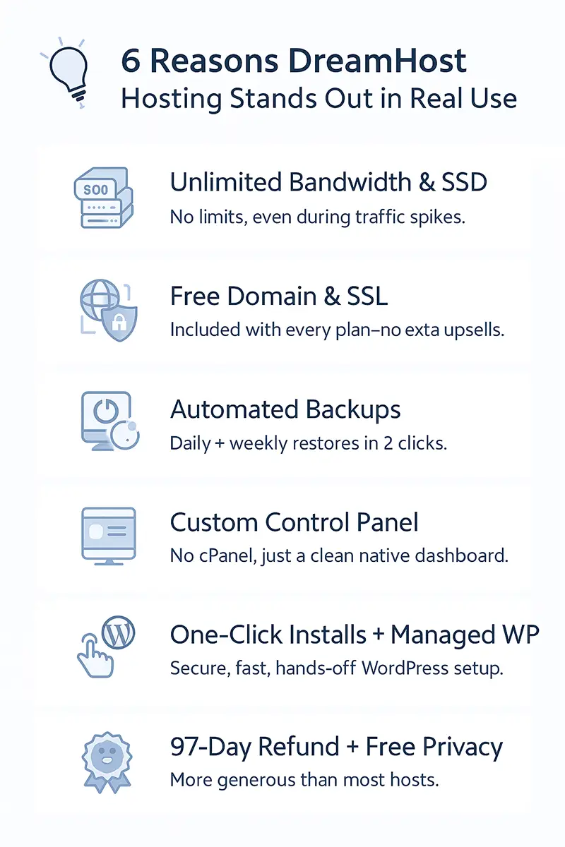 Dreamhost-Notable Features and Advantages