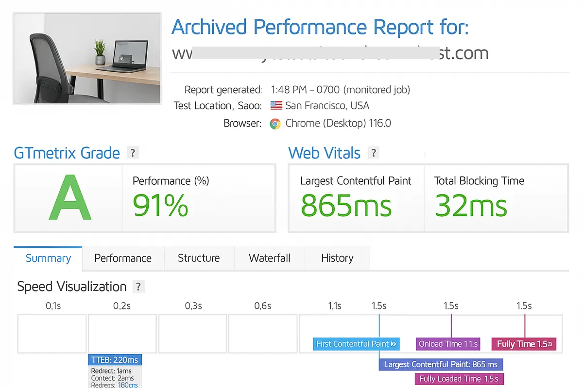 Dreamhost Performance Metrics Table