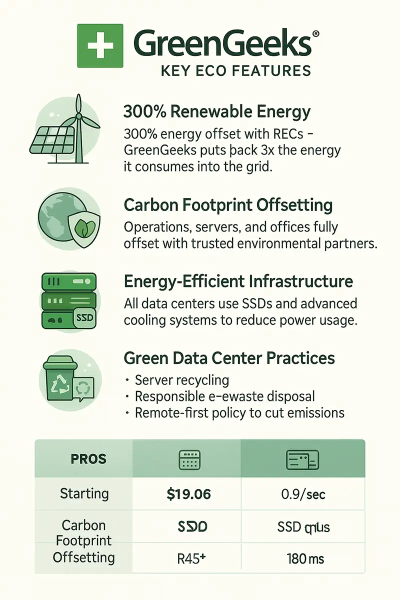 GreenGeeks review Eco Features